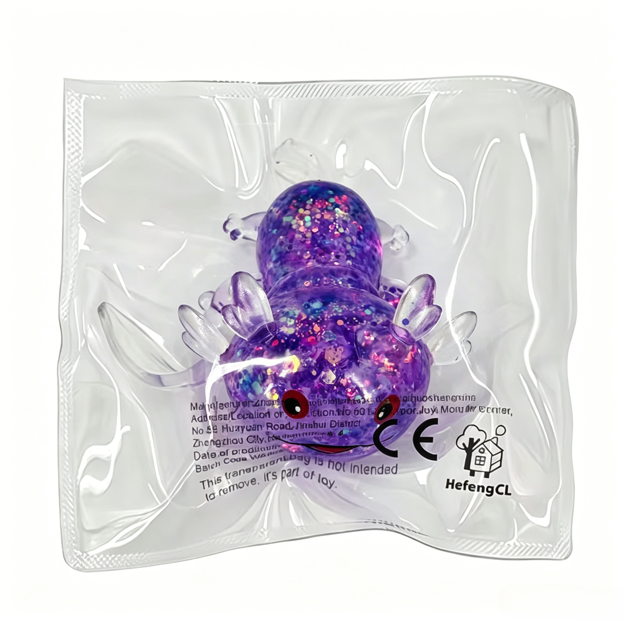 Glitter Cute Salamander Squeeze Toy, Mini